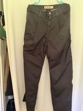 AMO Black womens Pleated Casual Chino Pants